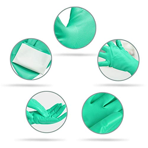 GAYISIC Reusable Kitchen Cleaning Gloves, Latex-Free Non-Slip - Large, 2 Pairs