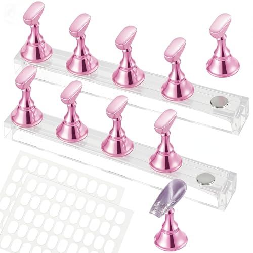 BAGTeck Magnetic Press On Nail Holder and Stand Kit for Nail Art Painting
