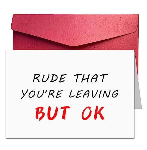 Joycard Humorous Going Away Card for Colleagues - 5.3x8 in