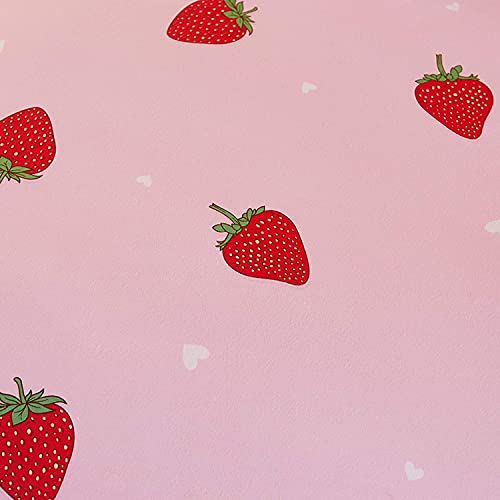 Kawaii Strawberry Pillow Shams Set - Pink Microfiber 20" x 30"