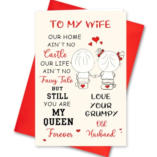 Romantic Anniversary Card for Wife - Elegant Greeting Card