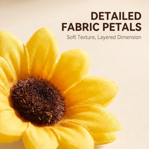 100Pcs 1.5-Inch Artificial Mini Sunflower Heads for DIY Crafts & Decor