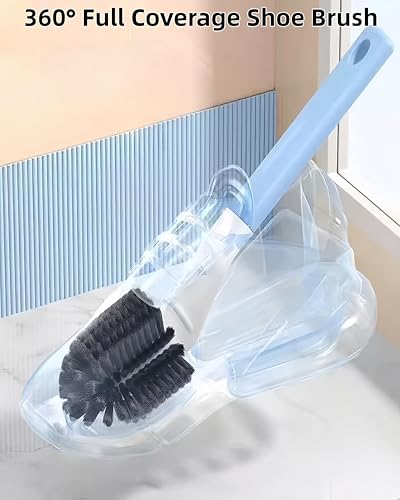 Blue Cleaning Brush Set - 3PCS Shoe & Laundry Scrub Brushes
