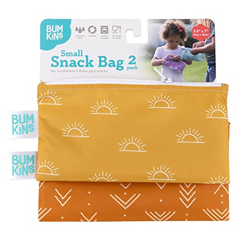Bumkins Reusable Snack Bags - Waterproof Fabric, Food-Safe, 2-Pack