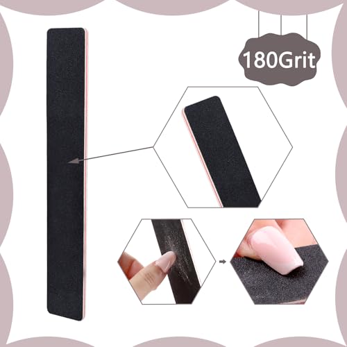 LNAUJS 10 Pack 100/180 Grit Nail Files Professional Emery Boards