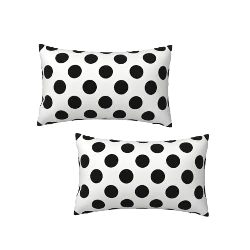 Polka Dot Throw Pillow Covers 12x20 Inch Set of 2, Modern Farmhouse Decor