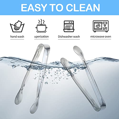 18PCS Mini Stainless Steel Serving Tongs, 5-Inch Appetizer Tongs (Silver)