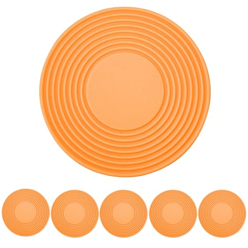 6-Piece Silicone Coffee Mug Stacker Organizer - Orange, 10cm Cup Storage