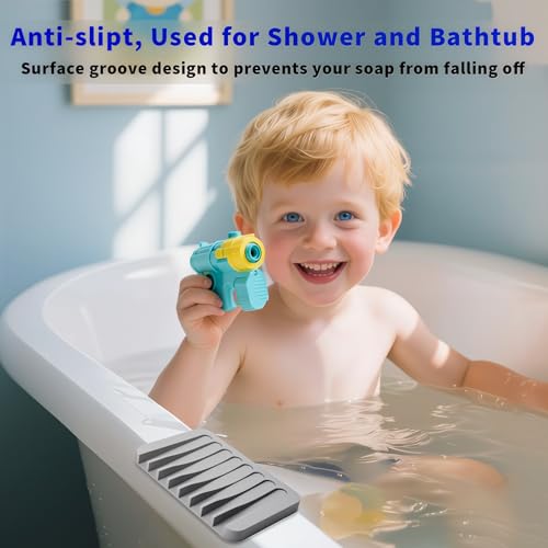 Self-Draining Silicone Soap Dish Set of 2 - Non-Slip Design