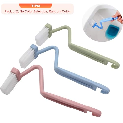 Mziart V Type Toilet Brush - 2 Pack with Hook Handle