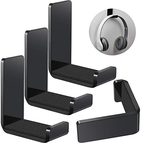 Weewooday Black Headphone Hanger Stand Holder - 4 Pack, Adhesive Mounts