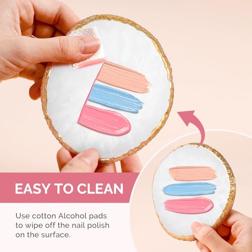 MelodySusie Resin Nail Art Palette - Round Color Mixing Board for Gel Polish and Acrylics