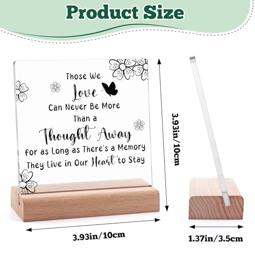 Memorial Acrylic Plaque with Wooden Stand - Sympathy Gift