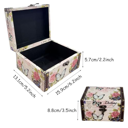 Butterfly Jewelry Box - Pink Wooden Treasure Chest for Women