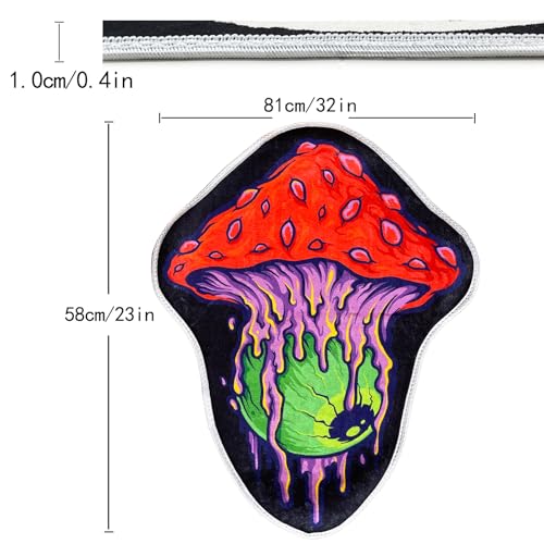 Fantastic Mushroom & Eyeball Bath Rug - Absorbent Microfiber Mat 23x32