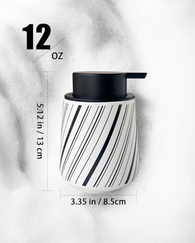 UNBONSOUHAIT Ceramic Foam Soap Dispenser, 12oz Refillable White Bottle