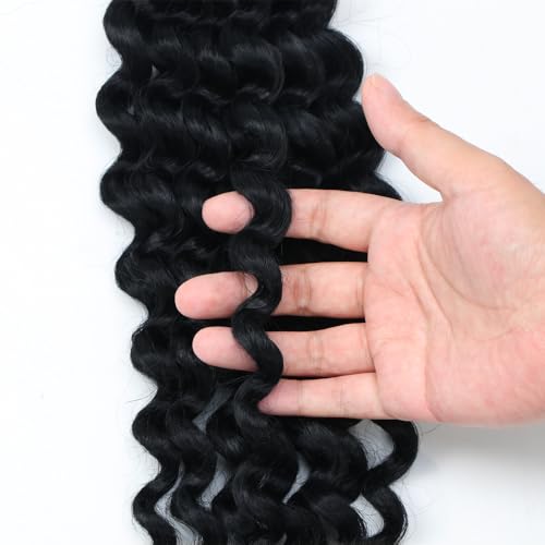 Deep Wave Bulk Hair for Boho Braids Synthetic Blend Extensions 16 Inch 100g
