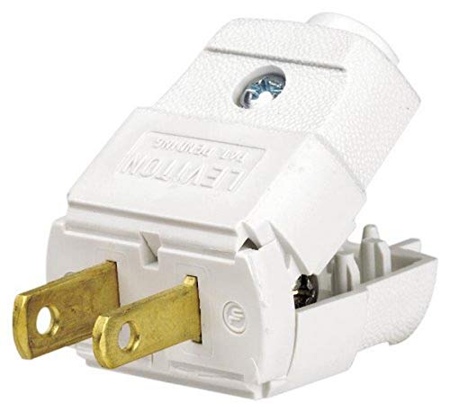 Leviton 15 Amp Polarized Electrical Plug - NEMA 1-15P, White