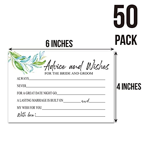 Wedding Advice and Wishes Cards - Pack of 50 for Bridal Showers & Weddings