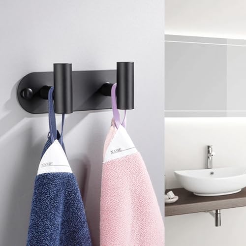 Vanloory 2 Hook Wall Mounted Coat Rack Stainless Steel Matte Black