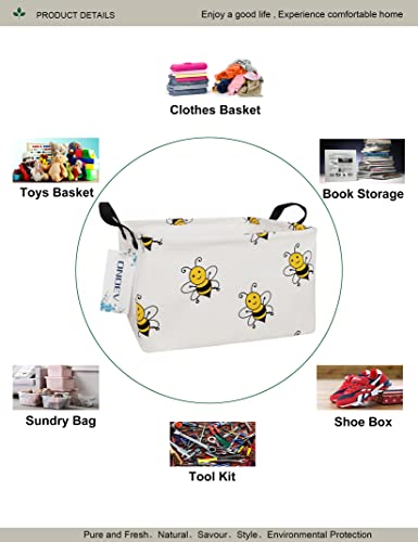 ONOEV Rectangular Fabric Storage Bin - Foldable Bee Print Basket