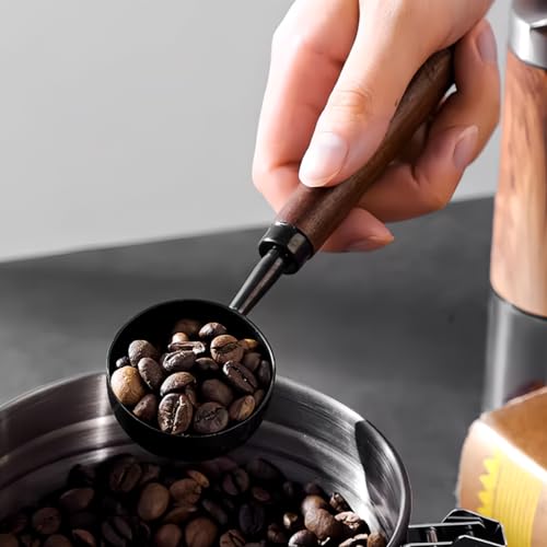 2 PCS Vintage Coffee Measuring Scoop - 30ml Stainless Steel, Black Titanium