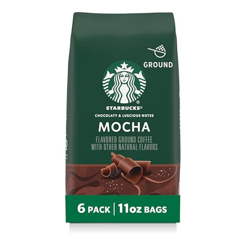 Starbucks Mocha Ground Coffee, 100% Arabica, 11 oz Bags (Pack of 6)