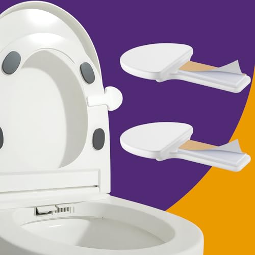 Toilet Seat Lift Handle - White Hygienic Contact-Free Lid Lifter (2-Pack)
