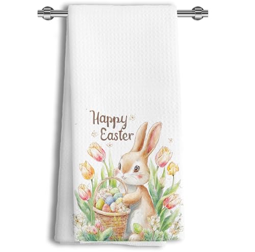 Easter Bunny Kitchen Towels Set - Decorative & Absorbent Dish Towels