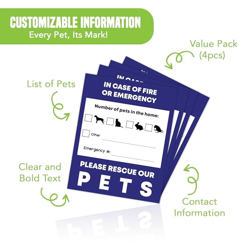 JOR Pet Alert Safety Stickers - Emergency Rescue Alerts for Pets