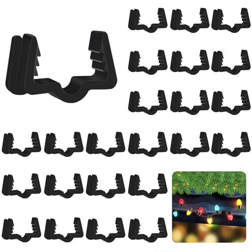 Christmas Light Clips for Fascia Board - 7/8 Inch Black, Variation 50