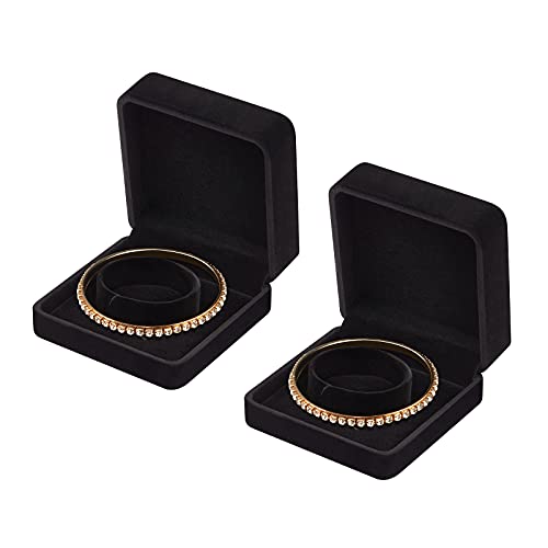 LETURE Velvet Jewelry Box Set - 2 Classic Bracelet Holders