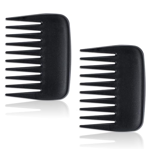 2 Pcs Wide Tooth Comb Pocket Mini Hair Styling Combs for Curly & Straight Hair