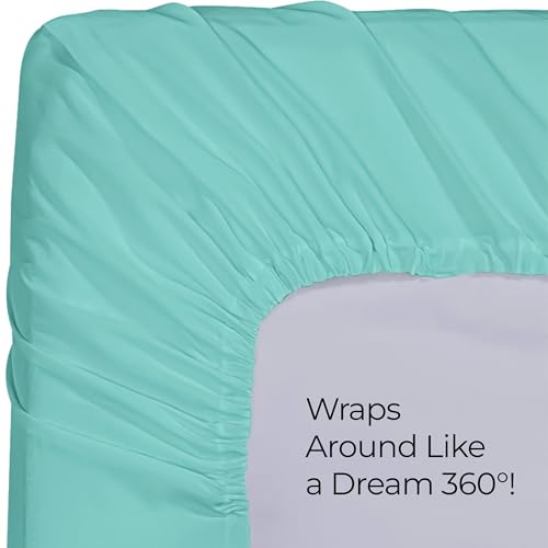 Queen Fitted Sheet - Ultra Soft Spa Blue, 15 Inch Deep Pocket