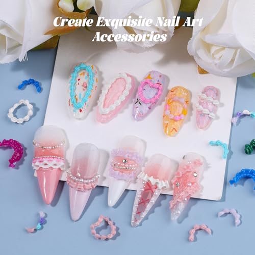 Kikonoke 2 Pcs 3D Cream & Cake Silicone Nail Molds for Gel & Resin Art