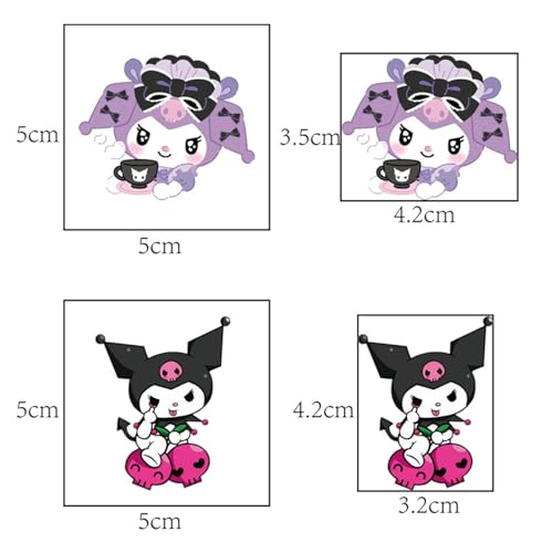 Kawaii Kuromi Temporary Tattoos 20 Sheets Sanrio Cartoon Party Favors