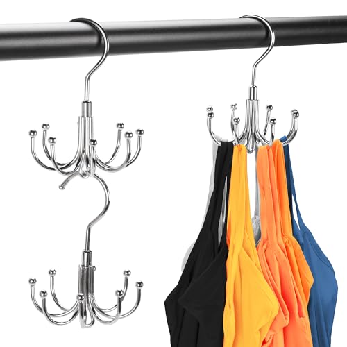 Stackable Bra & Tank Top Hanger - 2 Packs, 16 Hooks, Stainless Steel