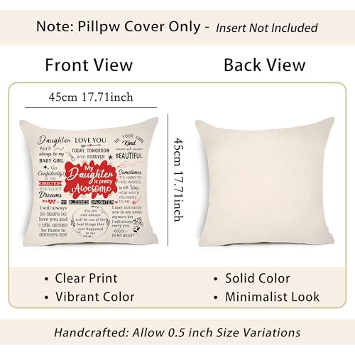 My Daughter is Pretty Awesome Throw Pillow Cover - 18x18 Inch