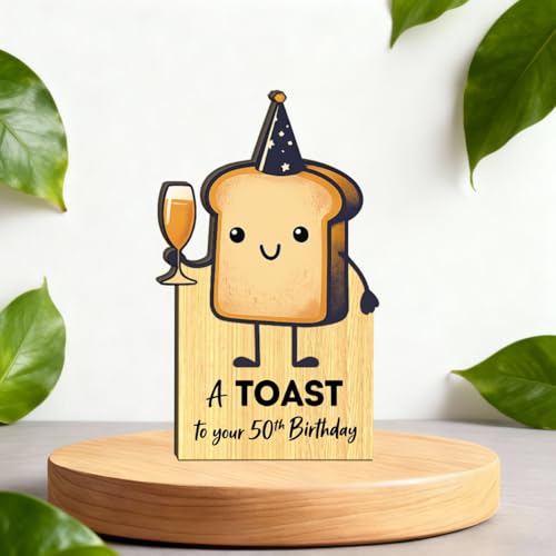 Funny 50th Birthday Wooden 3D Greeting Card for Men and Women