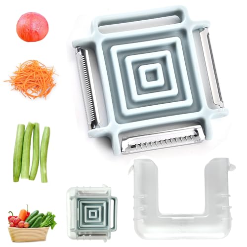 Portable Travel Vegetable Peeler with 3 Blades - Multi-Use Kitchen Tool