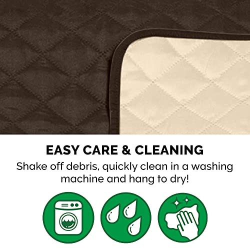 Furhaven Water-Resistant & Reversible Chair Cover Protector for Dogs, Cats, & Children - Two-Tone Pinsonic Quilted Living Room Furniture Cover - Espresso/Clay, Chair
