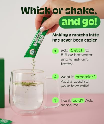Matcha DNA Organic Matcha Green Tea Powder Sticks, 15 Count