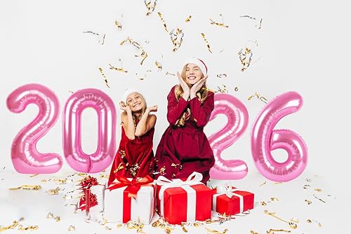 2026 Number Balloon 40 Inch Pink Foil Party Decoration