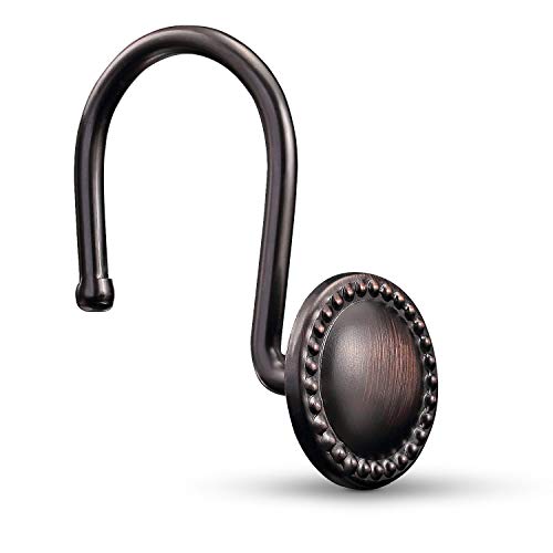 CHICTIE Oil Rubbed Bronze Shower Curtain Hooks - Set of 12