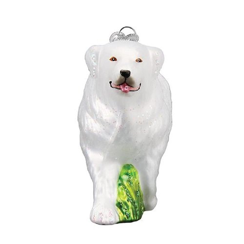 Old World Christmas Great Pyrenees Glass Blown Ornament for Christmas Tree, Handcrafted Holiday Decoration, Dog Collection