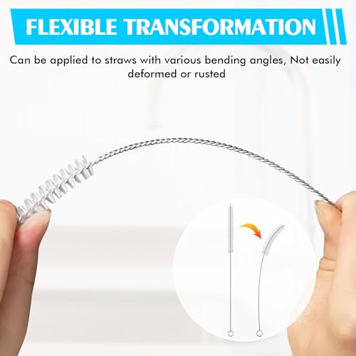 INVODA 12-inch Straw Cleaning Brush Set for Stanley Cups - 12-Pack