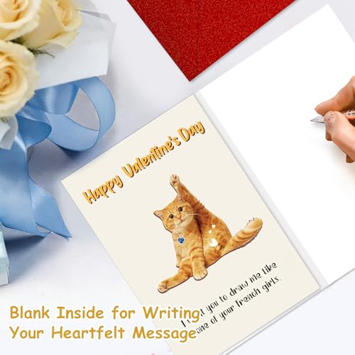 Funny Valentine's Day Card for Him - Naughty Cat Humor