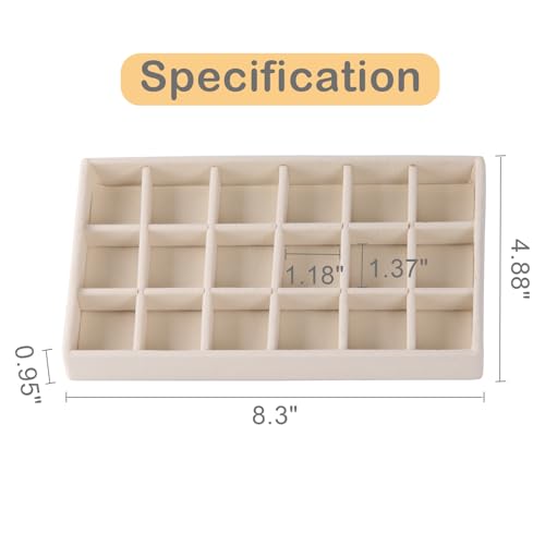 Beige Earring Organizer Tray - Stackable Jewelry Storage Set of 1