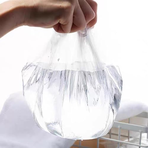 100 Pcs Disposable Shower Caps Waterproof Plastic Hair Caps Large Size