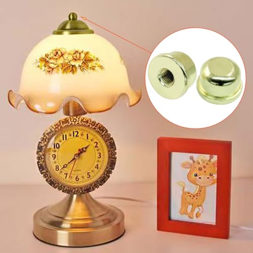 Gold Lamp Finials - 2 Pack Solid Caps for Standard 1/4-27 Threads